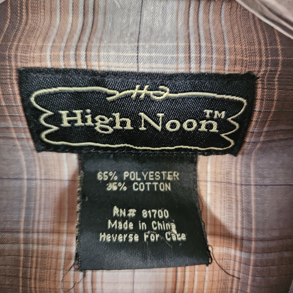 High Noon pearl snap Plaid short sleeve shirt‎ size small - Picture 4 of 5